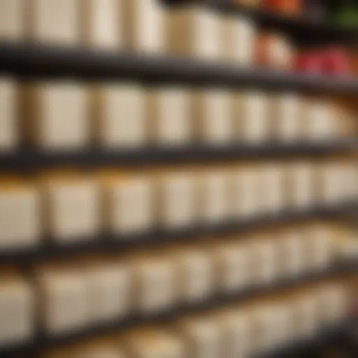 A selection of silken tofu varieties displayed on a market shelf