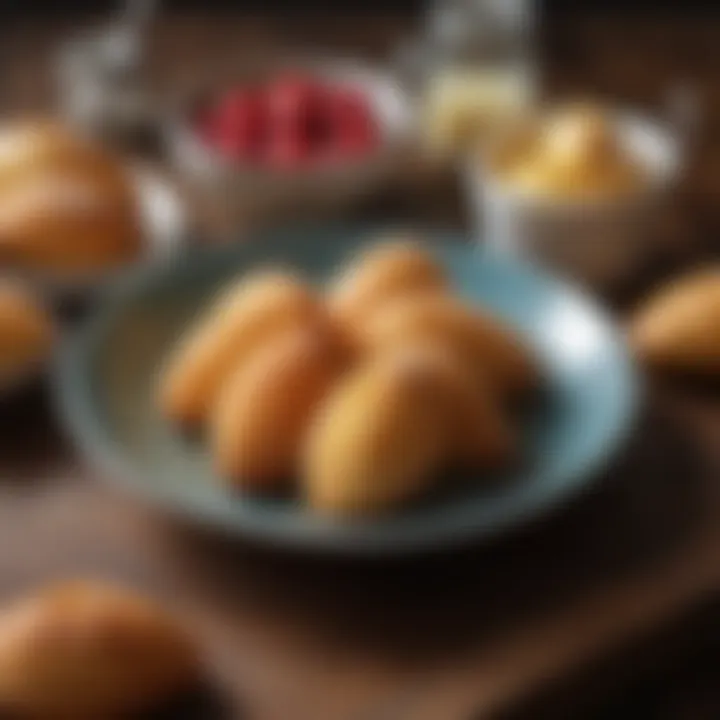 A selection of madeleines arranged elegantly on a plate