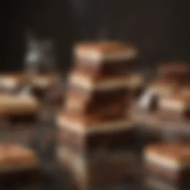 Chocolate: The Rich Filling of Delight Melting chocolate squares arranged enticingly