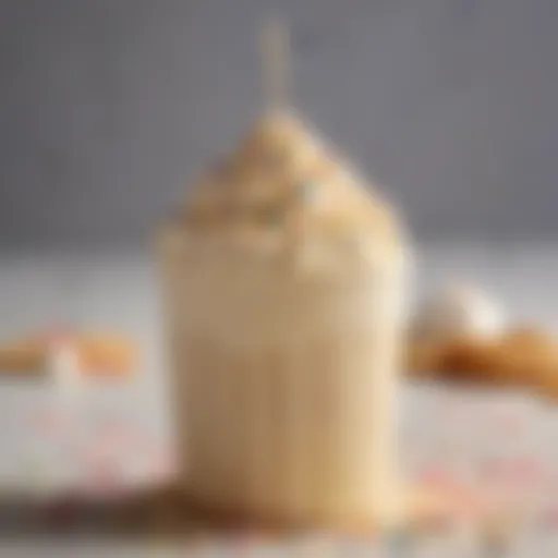 A close-up view of Sonic Drive-In's cake batter shake showcasing its creamy texture and colorful sprinkles.