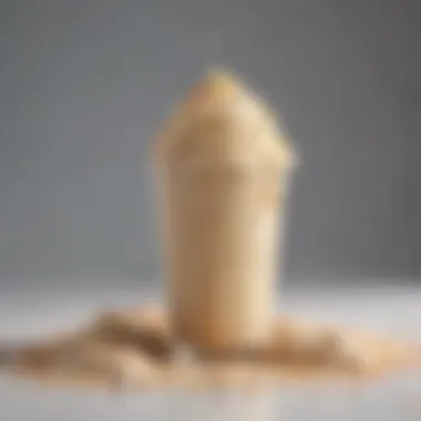 An infographic highlighting the flavor profile and unique attributes of the cake batter shake.