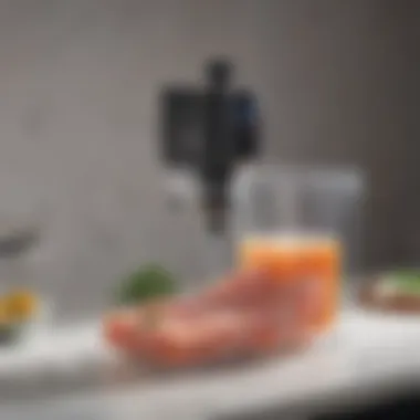 An elegant sous vide setup showcasing water bath and vacuum-sealed bags