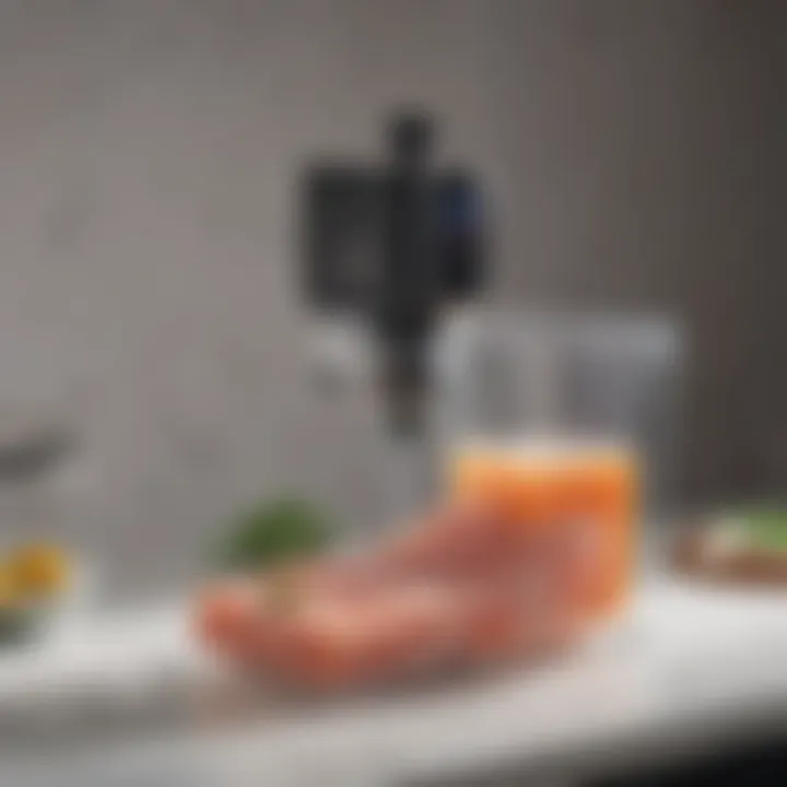 An elegant sous vide setup showcasing water bath and vacuum-sealed bags