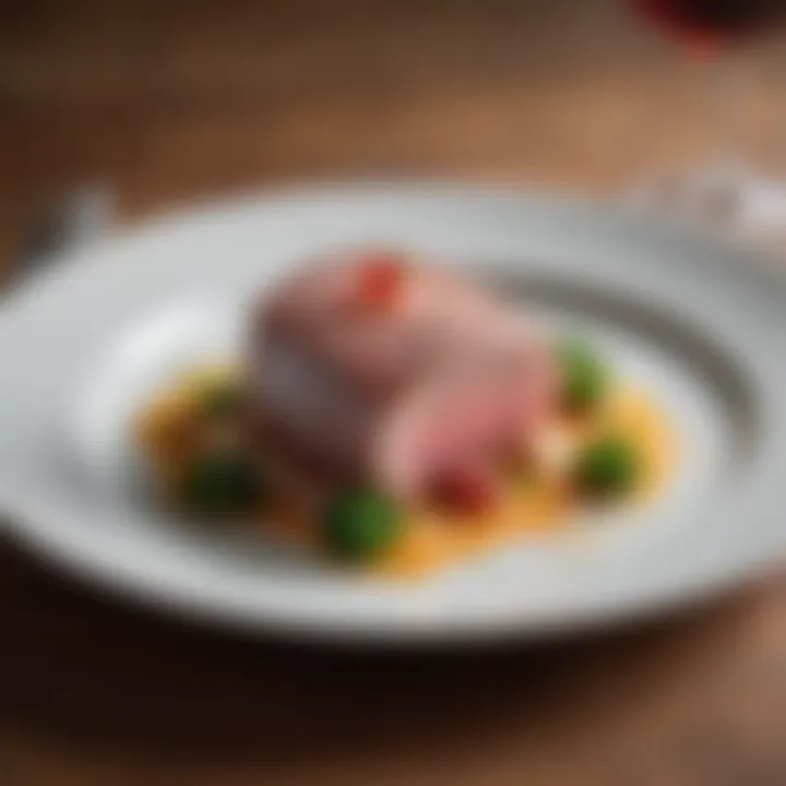 A gourmet dish prepared using sous vide technique, beautifully plated