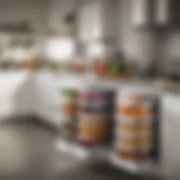 Organized stackable food bins in a modern kitchen