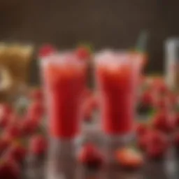 Vibrant assortment of Strawberry Refreshers with various garnishes