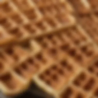 Crispy Waffles Texture from the Stuffler Waffle Maker Close-up of crispy waffles made with the Stuffler Waffle Maker highlighting texture