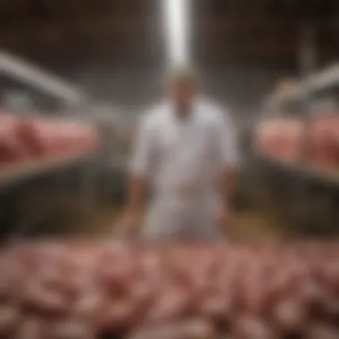 Ethical Practices in Meat Production A sustainable farm setting where essential meat animals are raised, emphasizing ethical practices.