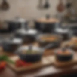 A selection of T-Fal cookware showcasing various collections.