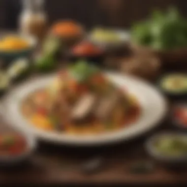Modern Twist on Classic Mexican Cuisine Artfully plated modern interpretation of a classic Mexican dish