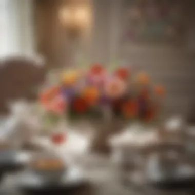 Floral Elegance Seasonal flowers as a centerpiece enhancing the tea party ambiance