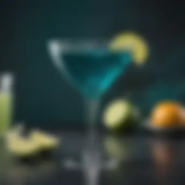 Elegant teal margarita glass set against a vibrant backdrop