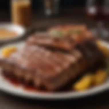 Perfectly Plated Ribs with Accompaniments Tender short ribs plated with sides