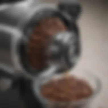 Close-up of a high-quality burr grinder