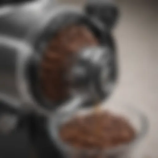 Close-up of a high-quality burr grinder