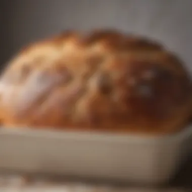 Close-up of the crusty exterior of a loaf baked in Le Creuset