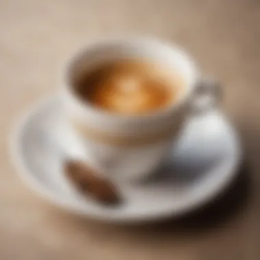 Perfectly Brewed Espresso An elegant espresso cup filled with a perfectly brewed shot of espresso, highlighting the crema on top.