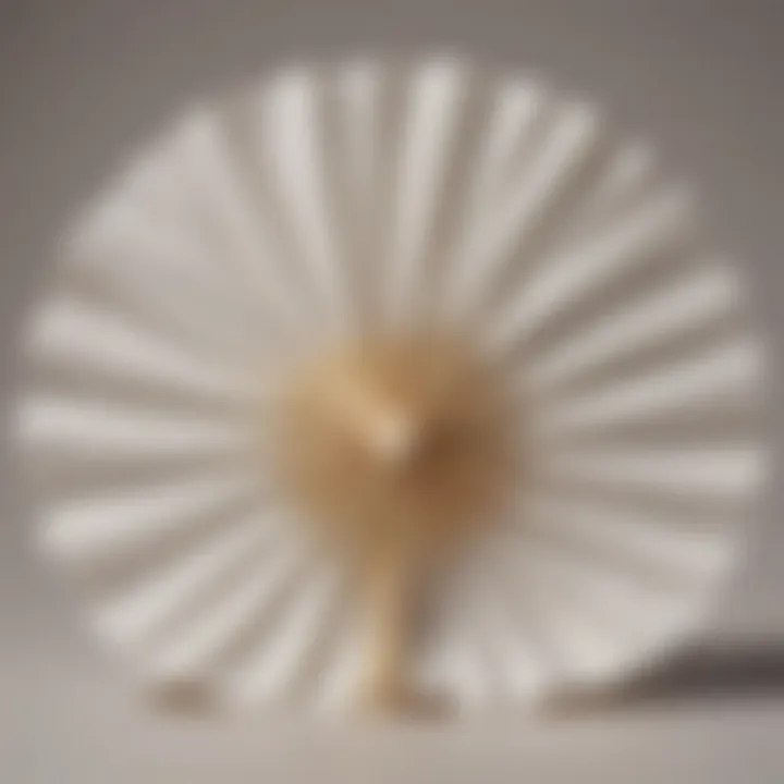 Close-up of a beautifully folded napkin fan