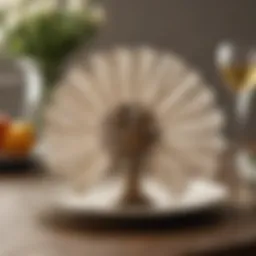 Elegant napkin fan displayed on a dining table