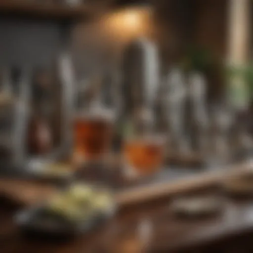 A beautifully arranged bartender set with essential tools