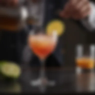 Crafting an Elegant Cocktail Experience An elegant cocktail being poured into a glass