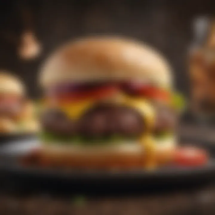 Artful presentation of a transformed hamburger dish
