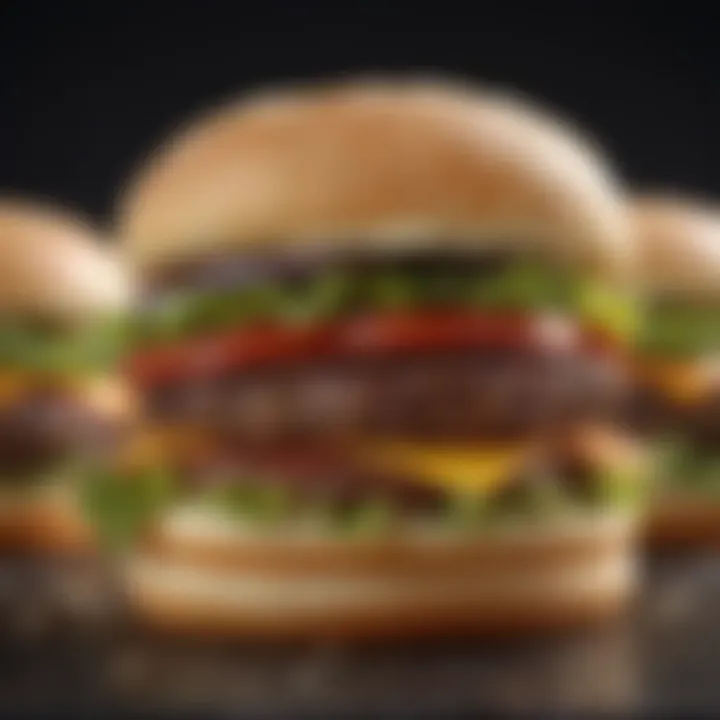 A gourmet hamburger showcasing texture and seasoning