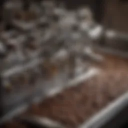 Detailed view of an automatic coffee roasting machine showcasing its intricate components