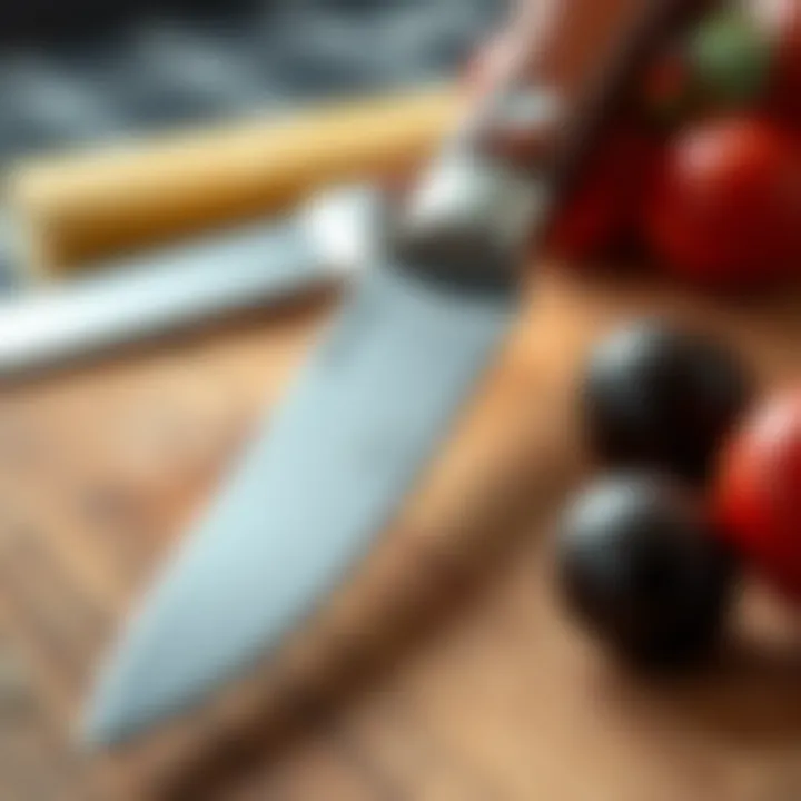 Close-up of a high-quality paring knife highlighting its craftsmanship.