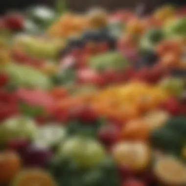 Fresh Produce for Optimal Nutrition A vibrant assortment of fresh fruits and vegetables