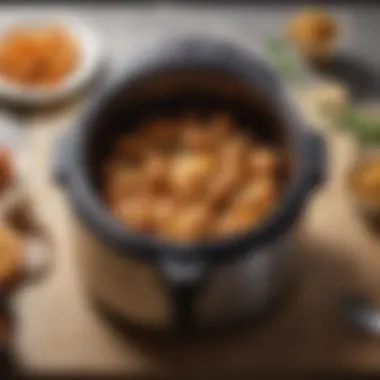 Culinary Masterpiece from Dual Cooking Techniques Delicious dish prepared using both air frying and slow cooking methods