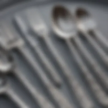 Intricate Designs of Classy Silverware Close-up of intricate designs on high-quality silverware