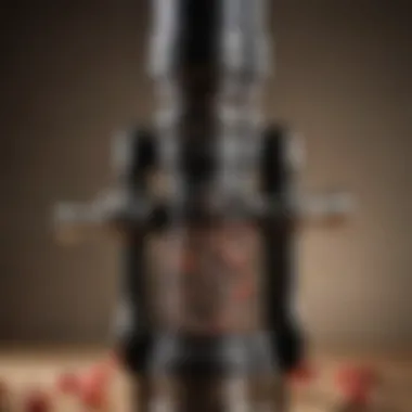 Close-up of the grinding mechanism of a premium pepper mill.