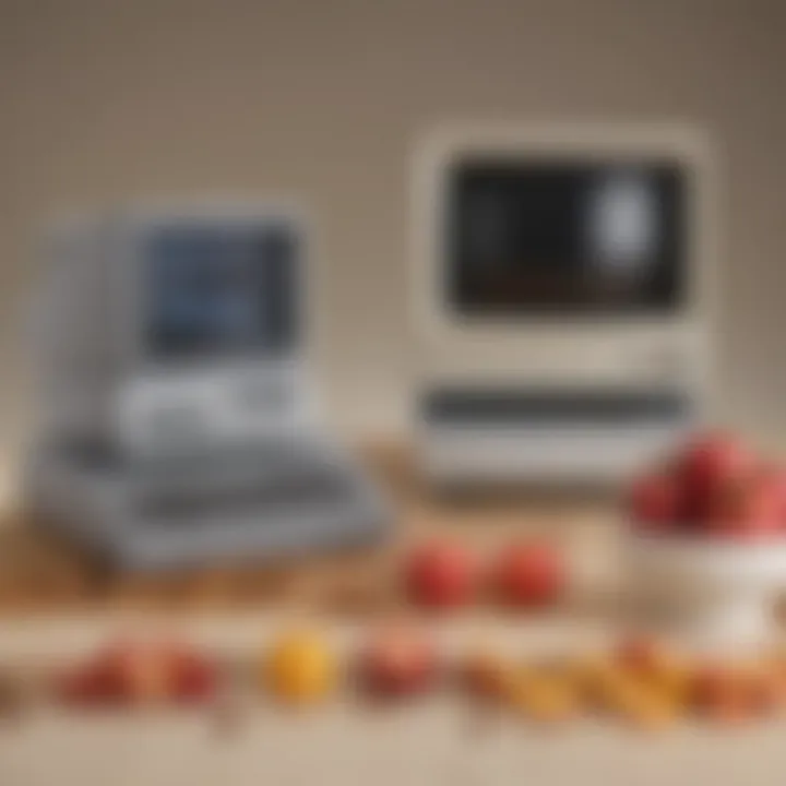 An illustration of the evolution timeline showing key models of Macintosh computers.