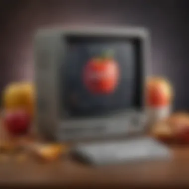 Iconic User Interface of Macintosh A close-up view of the Macintosh's iconic user interface showcasing software innovations.
