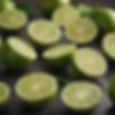 Juicy Limes: Bright and Inviting Fresh limes sliced open revealing their juicy interior.