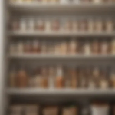 Labeled Storage Solutions for Enhanced Clarity A serene and organized pantry space showcasing labels