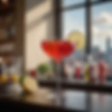 Social Dynamics with Extra Large Cocktail Glass Extra large cocktail glass in a vibrant social setting