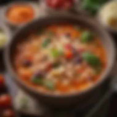 Nutrient-Rich Minestrone Soup A vibrant bowl of minestrone soup filled with colorful vegetables and beans.