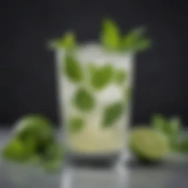 A beautifully garnished mojito emphasizing mint leaves