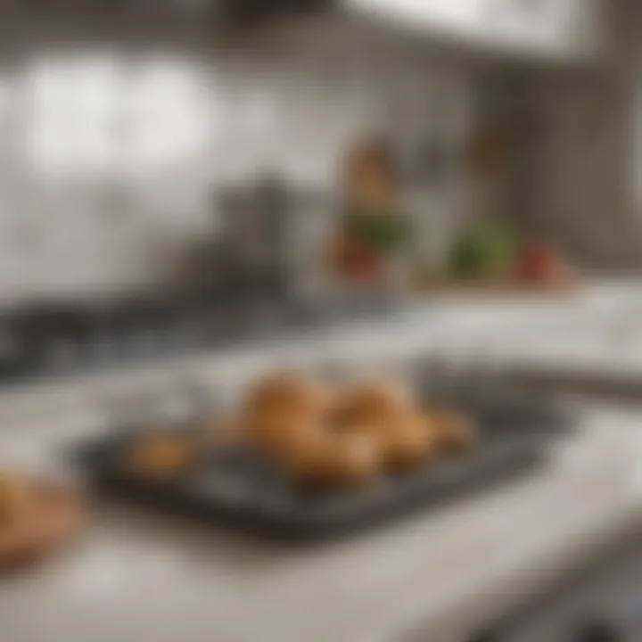 An organized kitchen showcasing various utensils including a splatter shield