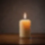 A lit candle symbolizing reflection during Lent