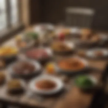 A rustic table set with a meatless meal