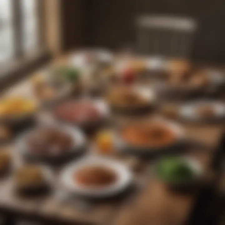 A rustic table set with a meatless meal