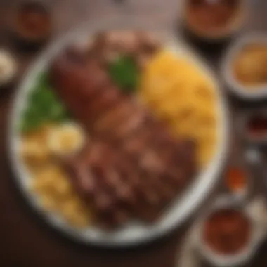 BBQ Ribs Platter A vibrant platter of BBQ pork ribs paired with classic sides