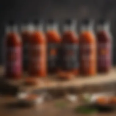 A selection of BBQ sauces for ribs, showcasing variety and flavor