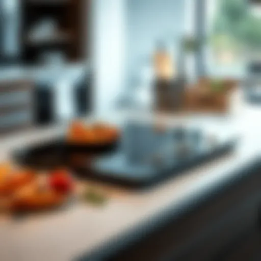 An elegant single induction cooktop on a modern kitchen counter.
