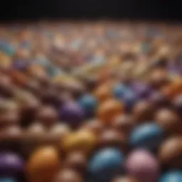 A historical display of Cadbury Easter Eggs through the ages