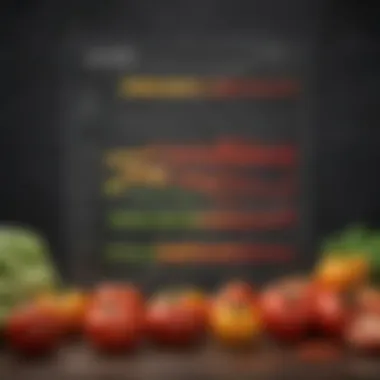 Nutritional chart comparing carbohydrate content in tomatoes with other fruits and vegetables