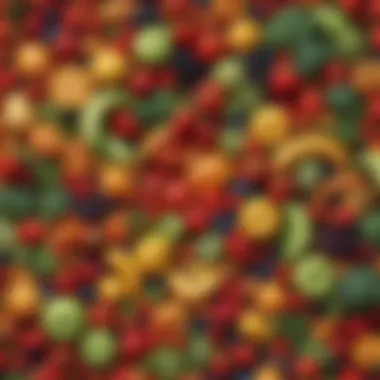 Nourishing Choices for Heartburn Relief A colorful array of fruits and vegetables symbolizing a healthy diet